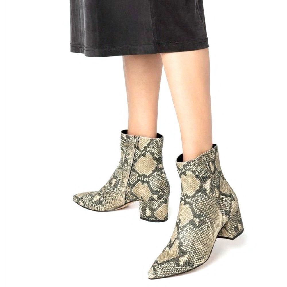 Dolce Vita womens snakeskin block heel ankle booties 7.5